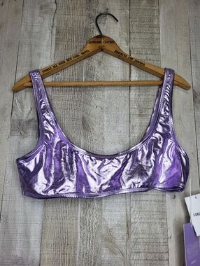 Forever 21 Mermaid CollectionMetallic Purple Bikini Top. Size XL